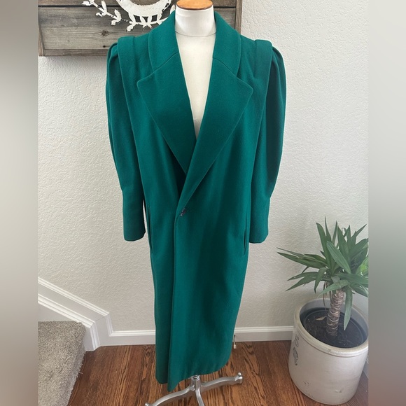 VTG New Editions Green Women's Wool Blend Coat size S/M - Picture 1 of 13